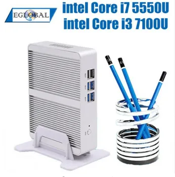 

New Fanless Nuc Core i5 7200U i3 7100U DDR3L Memory Mini PC Linux Windows 10 Pro Graphics HD 620 4K HTPC HDMI VGA Computer