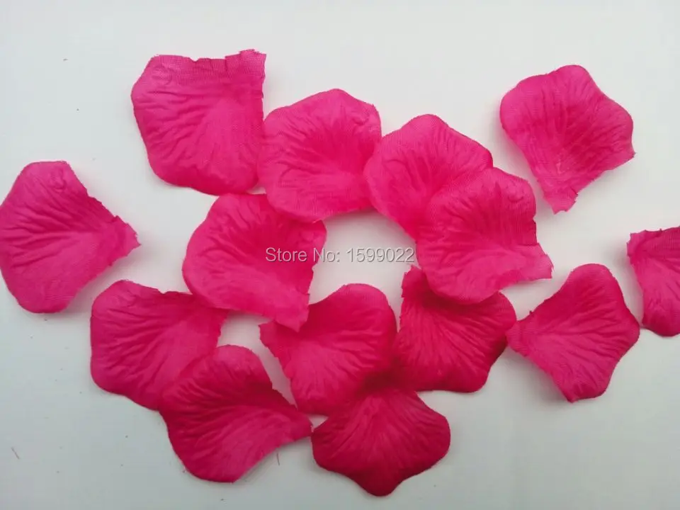 1500pcs 15packs Romantic artificial fabric silk rose red flower petals fuchsia wedding bridal decorations petalas para casamento