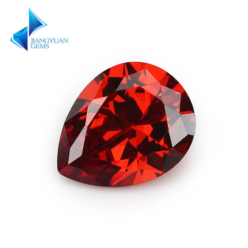 Wholesale Pear Shape 5A Garnet CZ Stone 2x3-13x18mm Synthetic Gems Cubic Zirconia For DIY Jewelry Making10-100pcslot