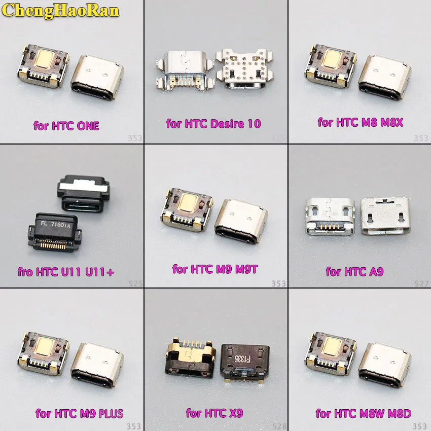 

ChengHaoRan Micro Mini USB jack Connector port charging socket For HTC Desire 10 pro U11 U11+ A9 X9 ONE M8 M8X M9 M9T M8W M8D