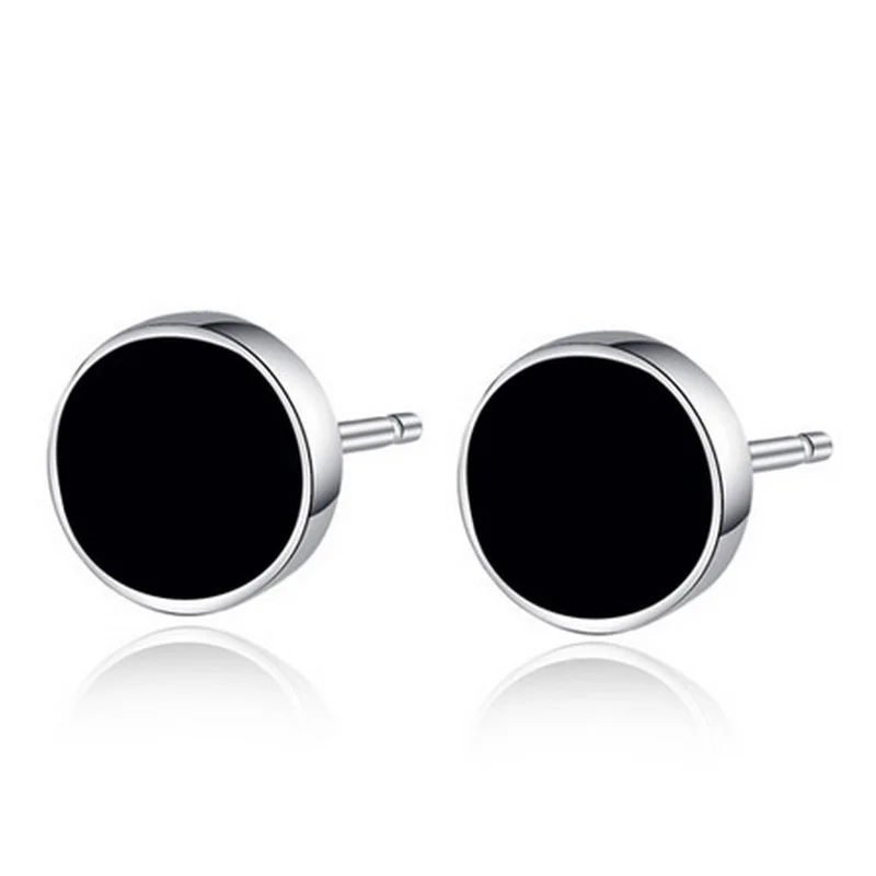 Js 2017 Simple Designer Cool Mens Earrings Hip Hop Male Black Punk Js 2017 Simple Designer Cool Mens Earrings Hip Hop Male Black Punk Style Round Stone Bar Earring Orni Lunghi Se018 In Stud From Jewelry