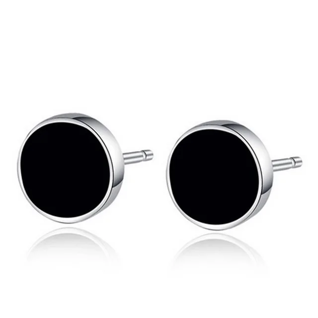 Js 2017 Simple Designer Cool Mens Earrings Hip Hop Male Black Punk Js 2017 Simple Designer Cool Mens Earrings Hip Hop Male Black Punk Style Round Stone Bar