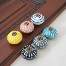 Ceramic Knob Dresser Knobs White Blue Cabinet Pulls Knobs Unique Kitchen Door Handle Knob Furniture Hardware