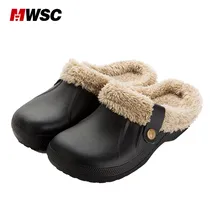 

MWSC Man's Slippers Indoor Shoes Home Slipper Flat Shoes Men Plush Warm Slippers Soft Anti-slip Folck Mules