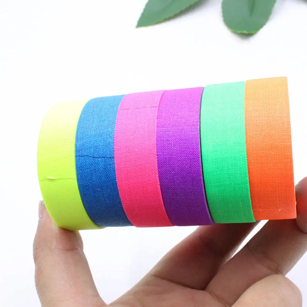 

6pcs/Set Matt Light Luminous Tape Self-Adhesive Glow In The Dark UV Blacklight Reactive Neon Gaffer Tape