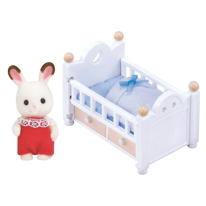 Meubles De Maison De Poupee Des Familles Sylvaniennes Figurines De Poupees Lapin Au Chocolat Ensemble De Lit Pour Bebe Cadeau Pour Fille Nouveau 5017 Aliexpress