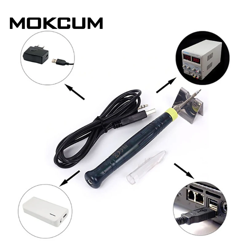 

5V 8W 450 Celsius Mini Portable USB Electric Powered Soldering Iron Pen Tip Touch Switch 2A Electric soldering iron