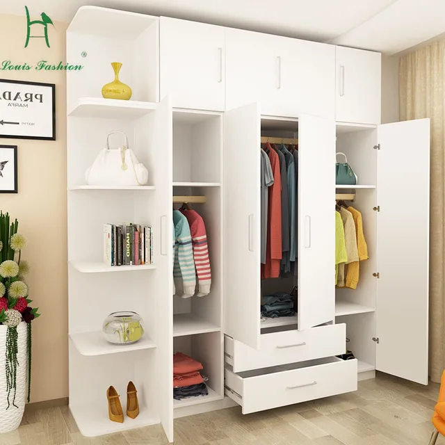 Louis moda Simple moderno dormitorio económico, madera cuatro grandes