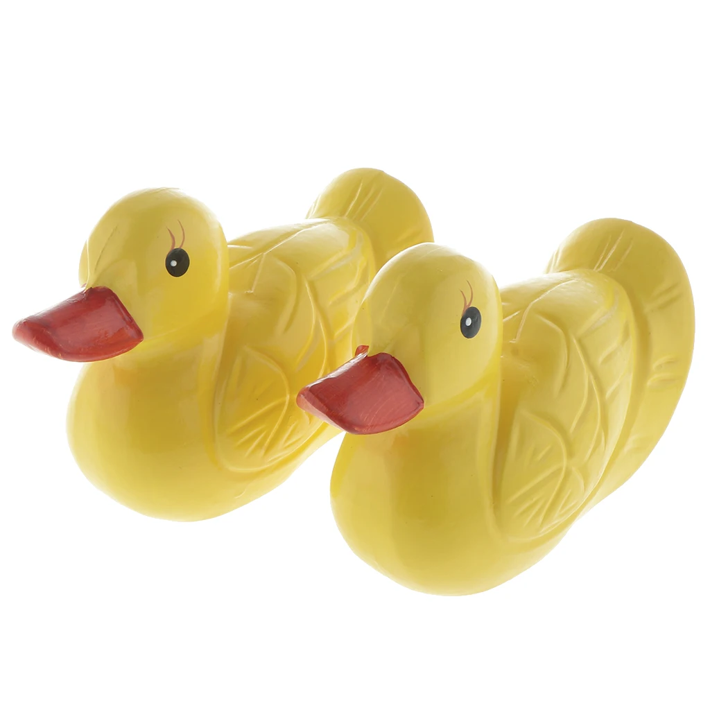 Yellow Duck 1 Pair Of Ornaments Hand Carved Mini Wooden Duck Ornaments Hand Carved Mini Wooden