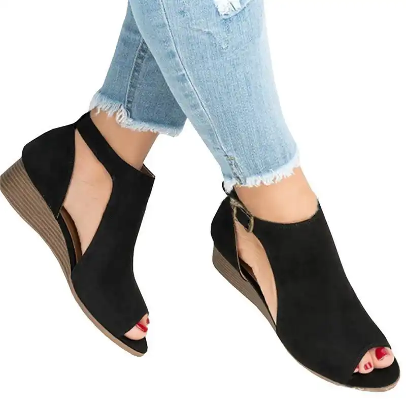 peep toe wedge sneakers