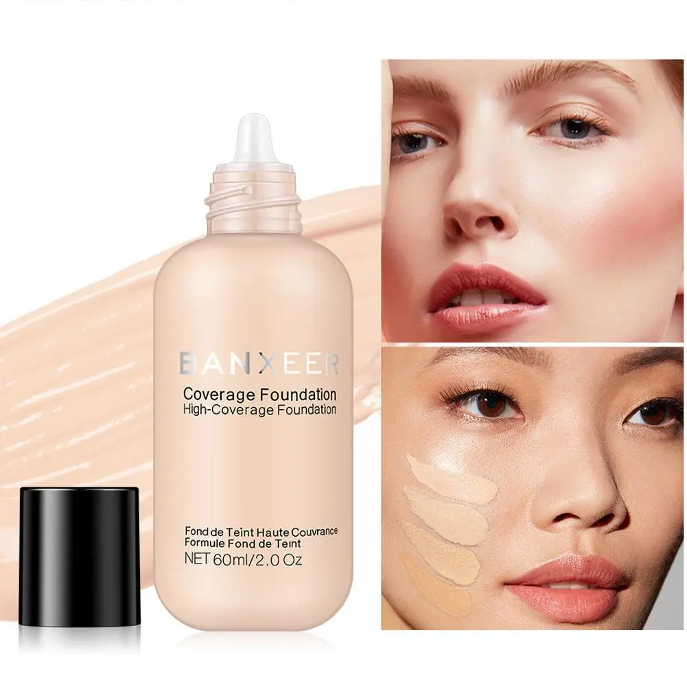 

60ml Foundation Matte Long lasting Oil Control Concealer Liquid Foundation Cream Full Coverage Base Makeup Cosmetic Korea