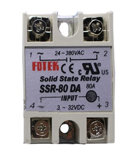 

2pcs FREE SHIPPING Solid State Relay SSR-80DA 80A 3-32VDC/24-380VAC
