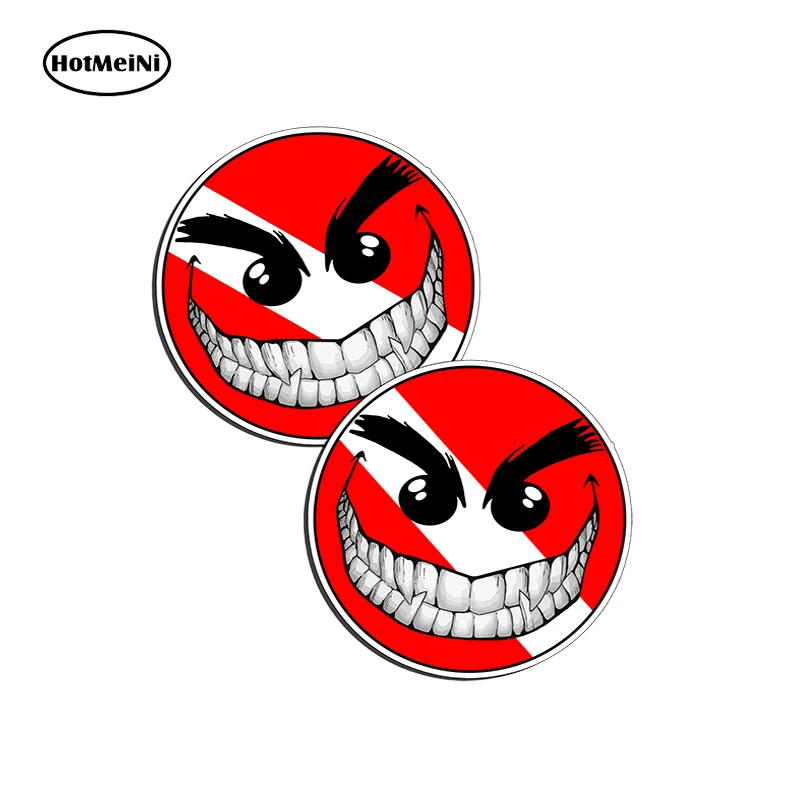 

HotMeiNi Evil Smiley Happy Face Scuba Dive Sticker Vinyl Decal bumper window Car Sticker Car Accessories 13cm x 15cm