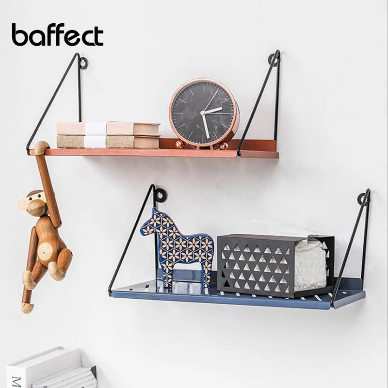 رفوف بسيطة الحديد الزخرفية رف جدار المطبخ ، الحمام حامل حائط رف ، المنزل الديكور المنظم ، المعيشة غرفة تخزين الرف