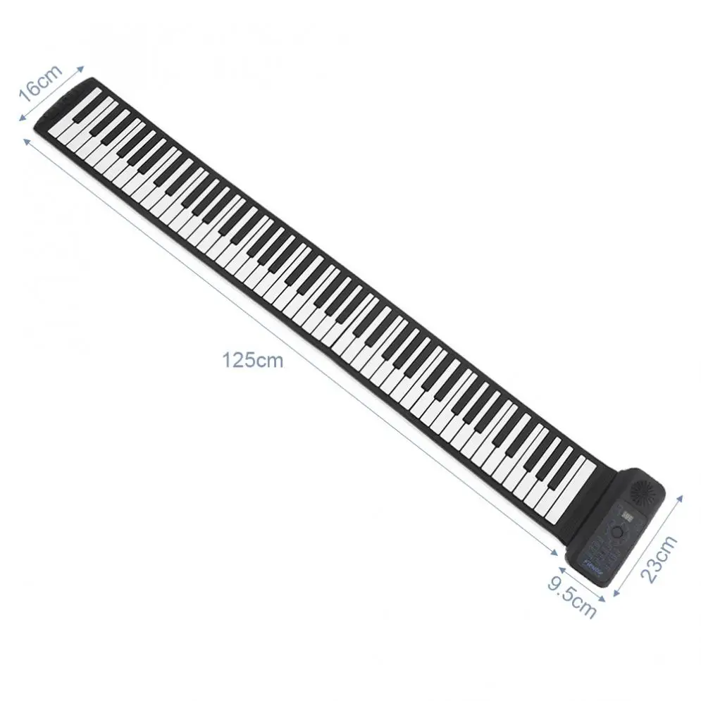  Portable 88 Keys USB MIDI Roll Up Piano Electronic Piano Silicone Flexible Keyboard Organ Built-in 