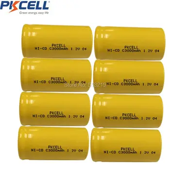 

8Pcs 3000mAh C Rechargeable Batteries, power up outdoor solar lights, garden lighting fixtures NICD Battery C Size