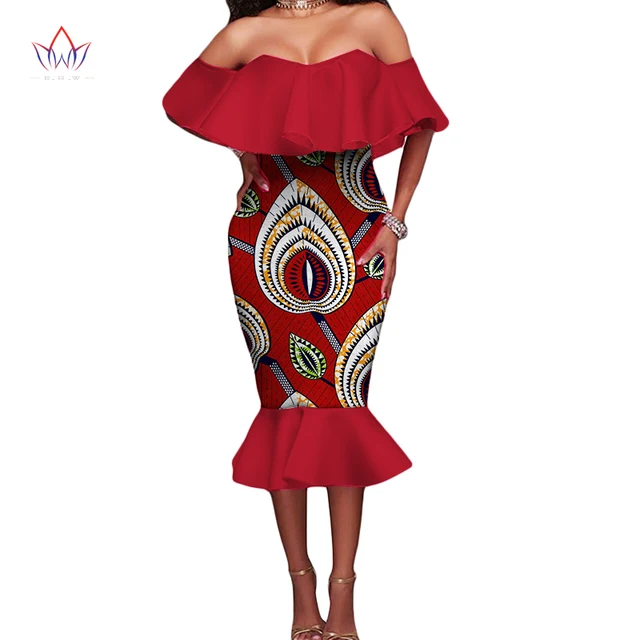 off the shoulder african dress