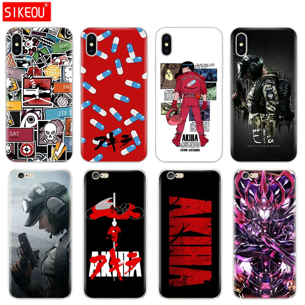

Silicone Cover Phone Case For Iphone 6 X 8 7 6s 5 5s SE Plus 10 XR XS Max Case AKIRA Voltron Rainbow Six Siege YuGiOh