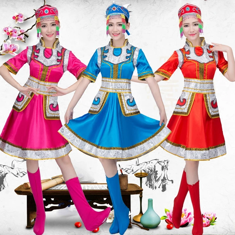 

Chinese ethnic costumes women's dance costumes Mongolia gowns pendulum skirts dance costume cos stage performance clothing