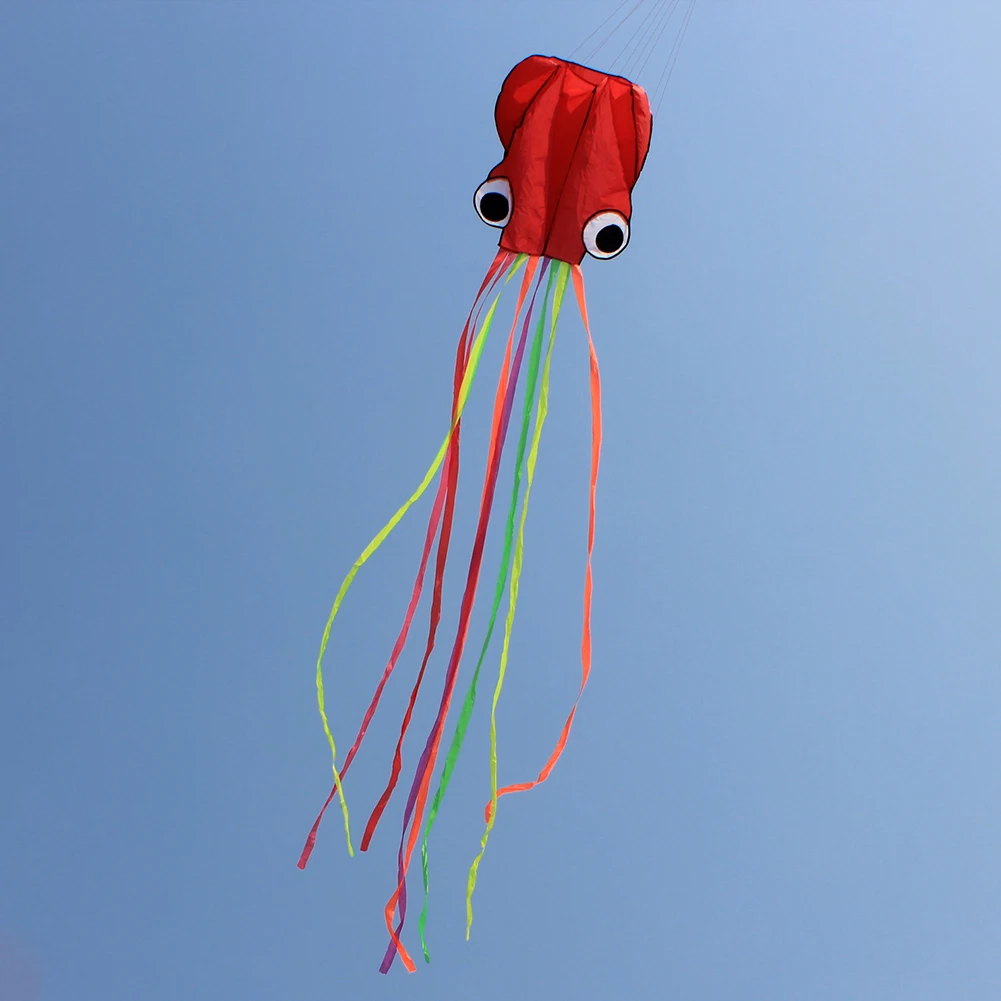 4M Large Cartoon Octopus Kite Single Line Stunt /Software Power Children Outdoor Kite with 30m Kite String