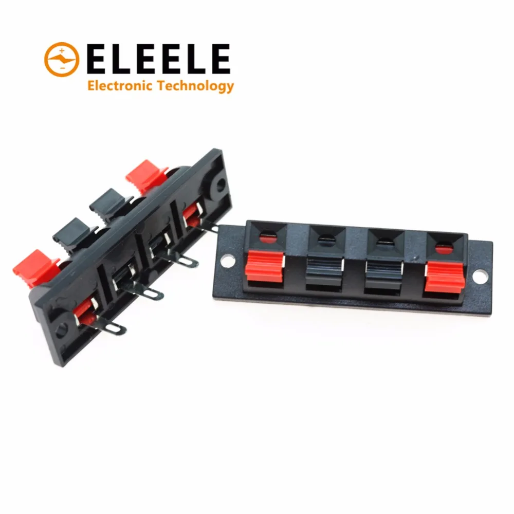 

Hot 2 Pcs 4 Positions Connector Terminal Push in Jack Spring Load Audio Speaker Terminals Breadboard clip AC 50V 3A DX25