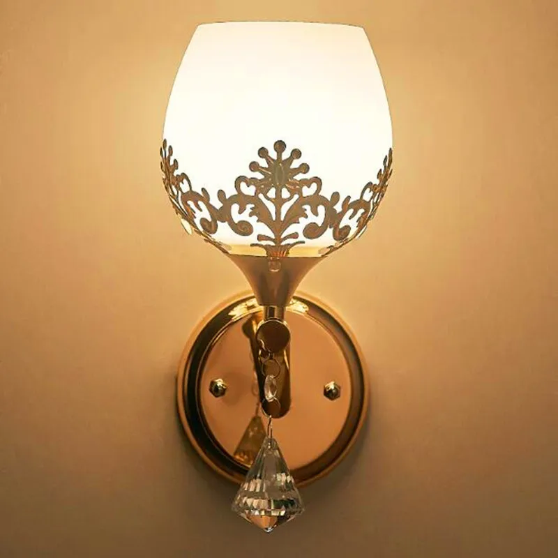 Modern Led Crystal Glass Wall Lamps Bedroom Living Room