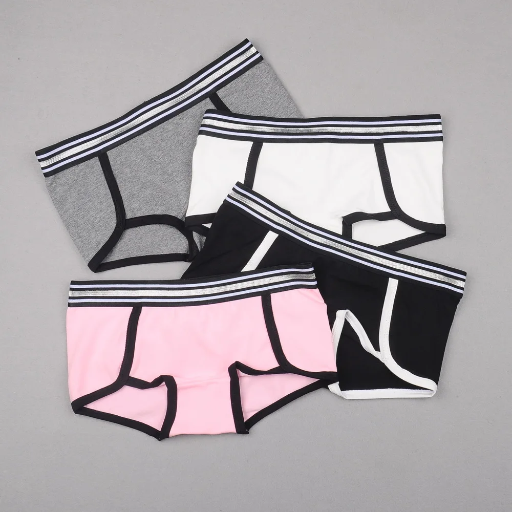 Women Pure Cotton Safety Underwear Stripes Bikini Pants Plus Size Boy Shorts Boxer Femme Briefs Panties Tanga Bragas Knickers XXL (7)