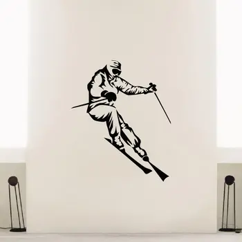 

WALL DECAL VINYL STICKER SPORT GYM GIRL SKIER SKIING DECOR