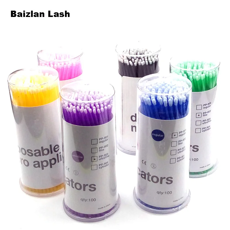 

100PCS/Lot Disposable Micro brushes Applicators Mascara Brush Eyelash Extension Tools Individual Lash Micro Brush Cosmetic