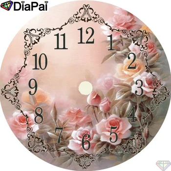 

DiaPai Diamond Painting 5D DIY 100% Full Square/Round Drill"Flower clock scenery"Diamond Embroidery Cross Stitch 3D Decor A23075