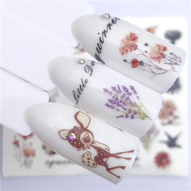 

Nail art Water Sticker YZW Flower Series Nail Art Water Transfer Stickers Deer/Animal / Flower Water Sticker