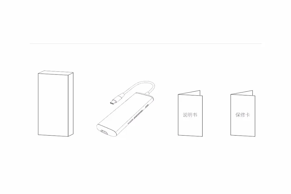 Xiaomi hagибис usb type-C зарядный адаптер 6 в 1 type C Мужской к женскому TF/SD/PD/2 USD 3,0/HDMI зарядный конвертер зарядное устройство