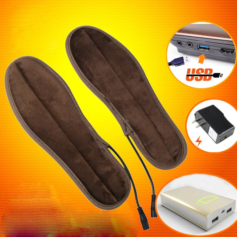 

MWSC Unisex Heated Insoles USB Insoles Heated Eletric Shoes Pad Quick Winter Warming Shoepad Water Washable reuseable Shoes Mat
