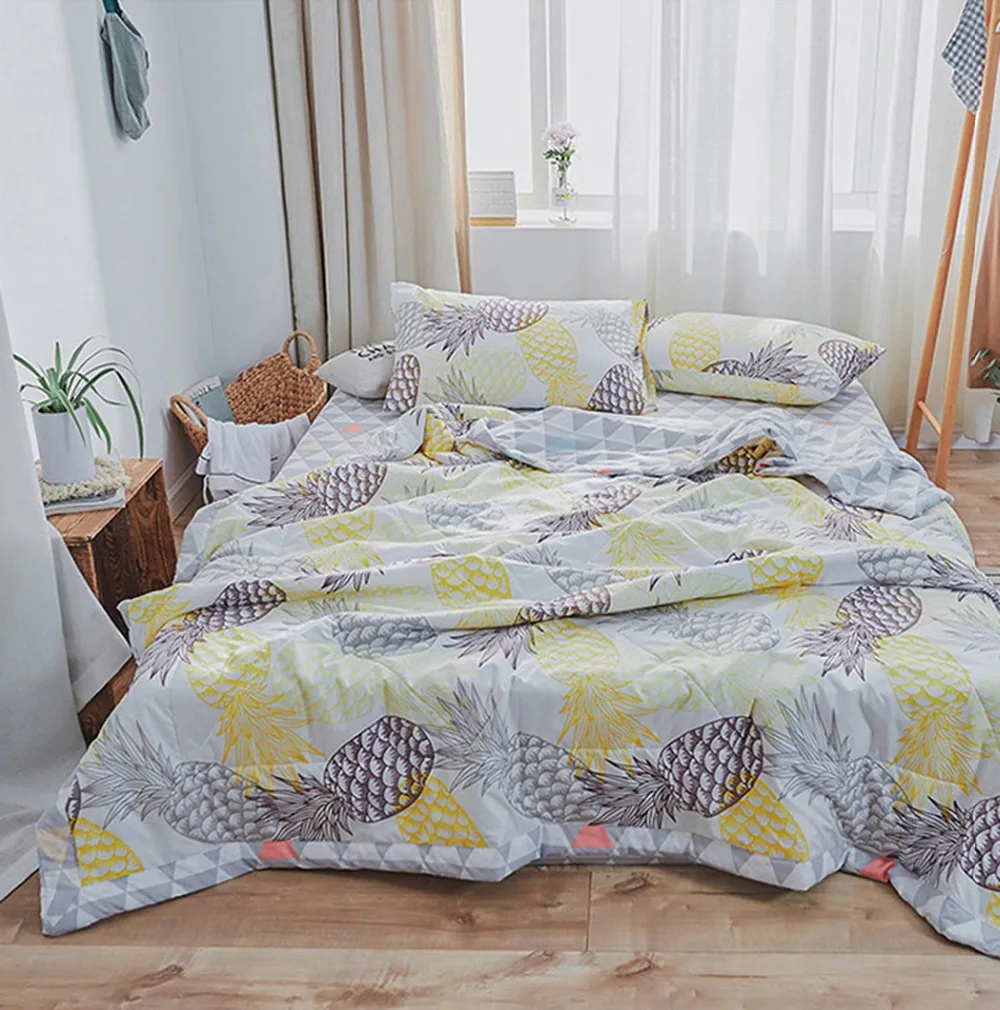 

New Bedspread Blanket summer thin Comforter stiching Bedroom Duvet 1 Quilt Filling Bedding Bedclothes Bed linings Home Pineapple