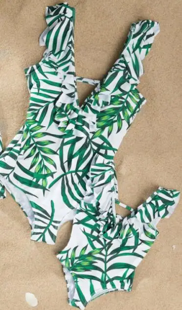 Пляжные купальники «Мама и я»; Семейный комплект с ананасами для мамы и дочки; одинаковые купальники для мамы и дочки; купальный костюм для мамы и дочки - Цвет: F