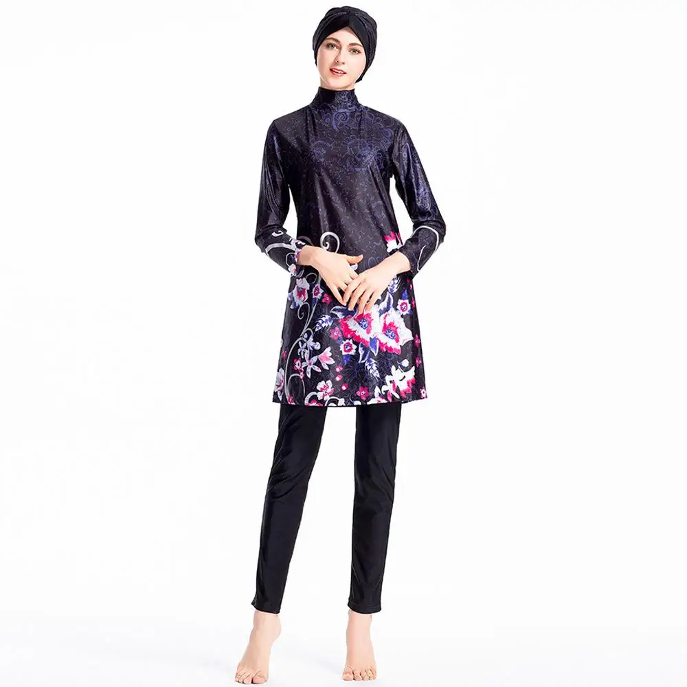 Женский мусульманский костюм из трех предметов скромный купальный Burkini с