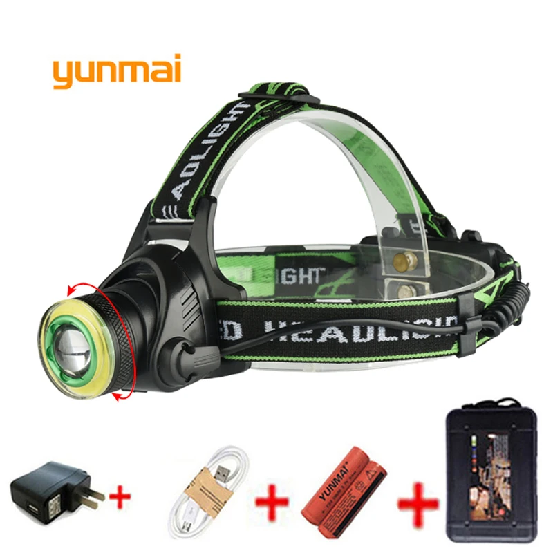Yunmai 10000lm головной свет увеличить USB фары XM-T6 удара свет фар светодио дный Фара фонарик факел использовать 2*18650 Батарея