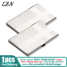 LZN модный держатель для карт из нержавеющей стали серебристый алюминиевый чехол для кредитных карт бизнес для мужчин ID карта коробка