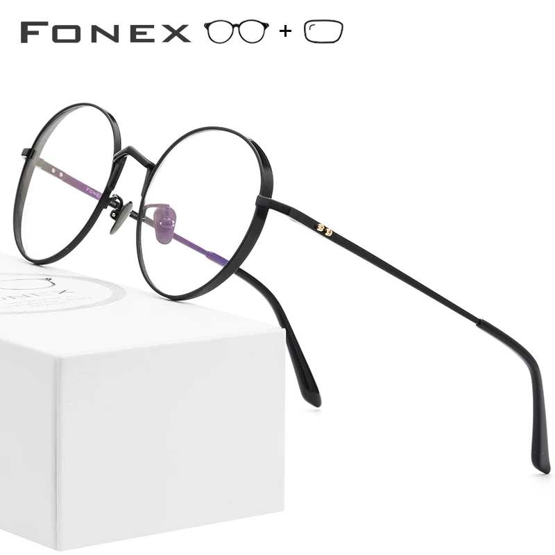 

Pure Titanium Prescription Glasses Frame Men Ultralight Retro Round Myopia Optical Eyeglasses Frames Women Vintage Oval Eyewear