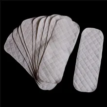 10 шт./компл. белый многоразовый 3 слоя ткани Подгузники дестские подгузники для малышей младенцев подгузник для новорожденных вкладыши вставки