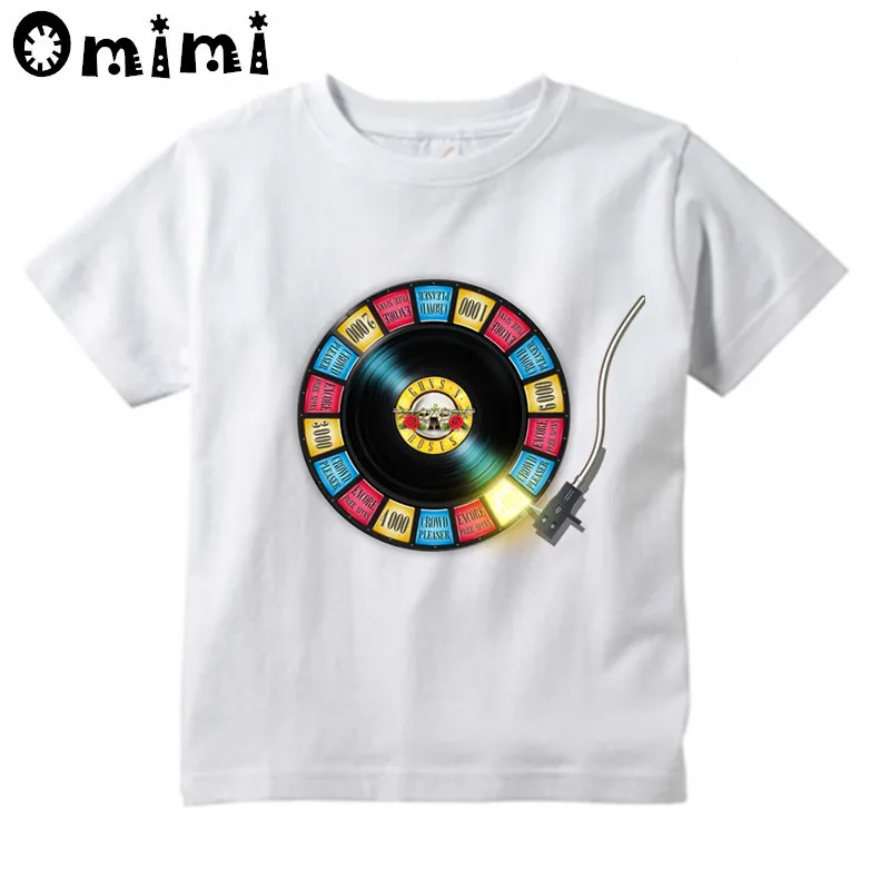 Детская футболка с принтом «косая скала», «пистолет» и «Роза», милые повседневные топы с короткими рукавами для мальчиков и девочек, детская забавная футболка, ooo6024 - Цвет: oHKP6024C