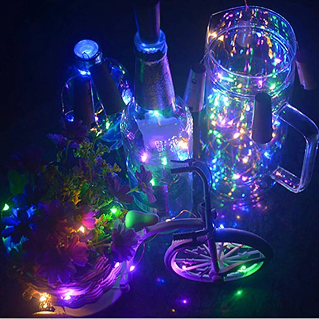 10 шт., светодиодный светильник в форме пробки, ночник, Звездный светильник, на батарейках, стеклянный, для вина, пробковая бутылка, лампа для вечерние, для рождества, свадьбы, праздника, Декор