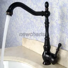 Черный масла античная латунь одной ручкой Поворотный Кухня раковина смеситель бассейна Нажмите csf098