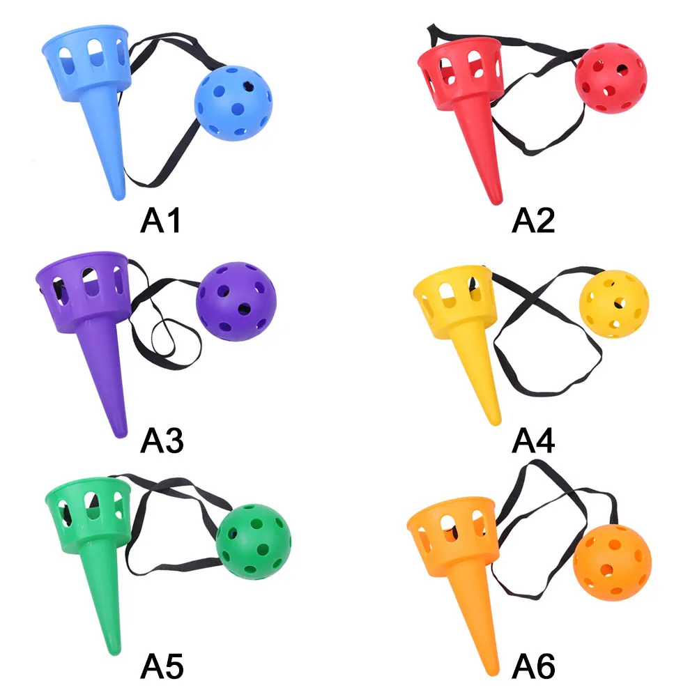 Children Outdoor Toy Fun Ball and Cup Toy Set Softball for Beginner Kids Motor Skills Throw and Catch Ball Game Toy