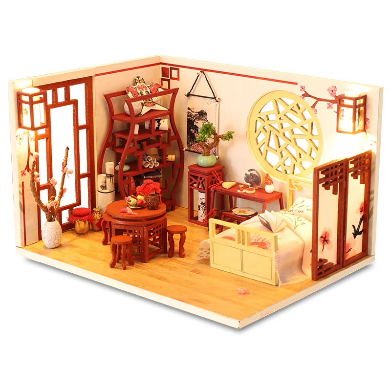 

CUTEBEE DIY Dollhouse Wooden doll Houses Miniature Doll House Furniture Kit Casa Music Led Toys for Children Birthday Gift