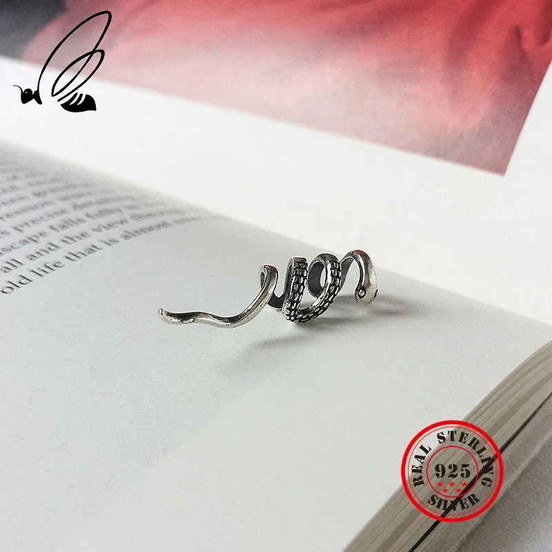 Серьги Клипсы из тайского серебра 100% пробы в виде змеи|Серьги-клипсы| |