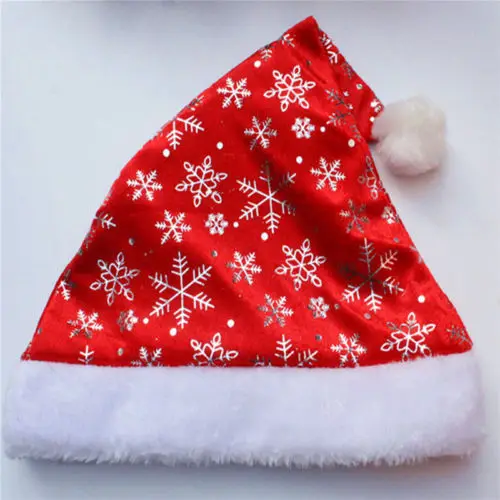 

Red Christmas Baby Girl Boys Thickened Hats Winter Xmas Snowflake Santa Claus Cap Accessories