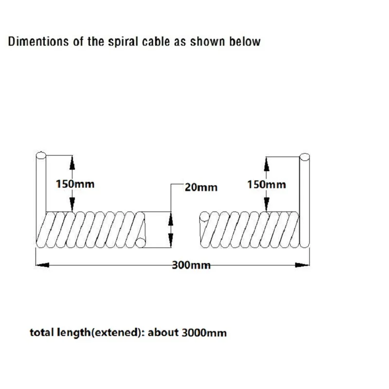 2 шт./партия 10 футов 3 м выдвижной 90 градусов 8x28AWG OD5.0mm тпу спиральный кабель пружинный шнур устройство провода