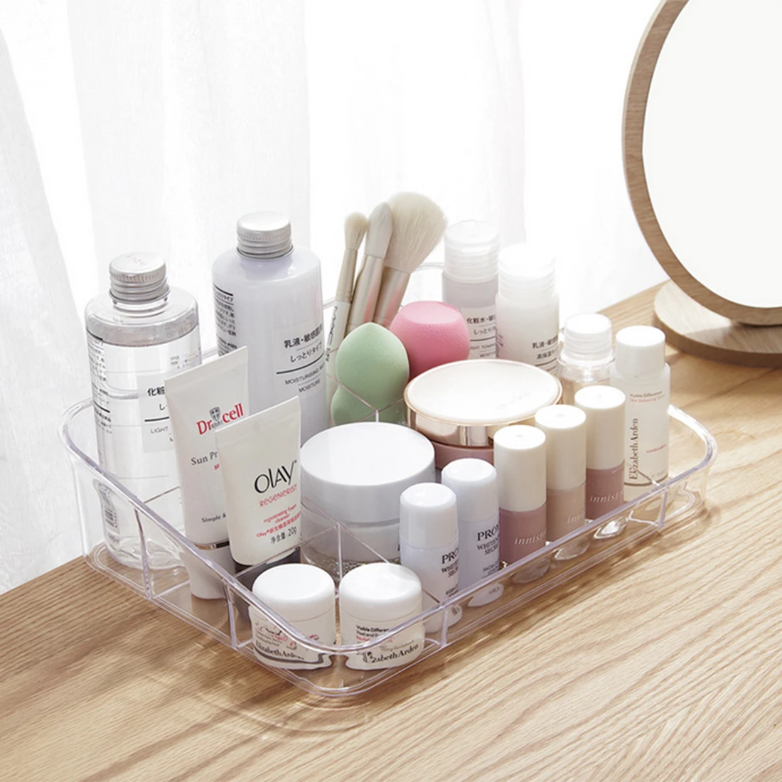 

Acrylic Desk Top Multi-squared Storage Box Lipstick Nail Polish Cosmetic Tool Organizer Box Cosmetic Organizer Makeup Organizer