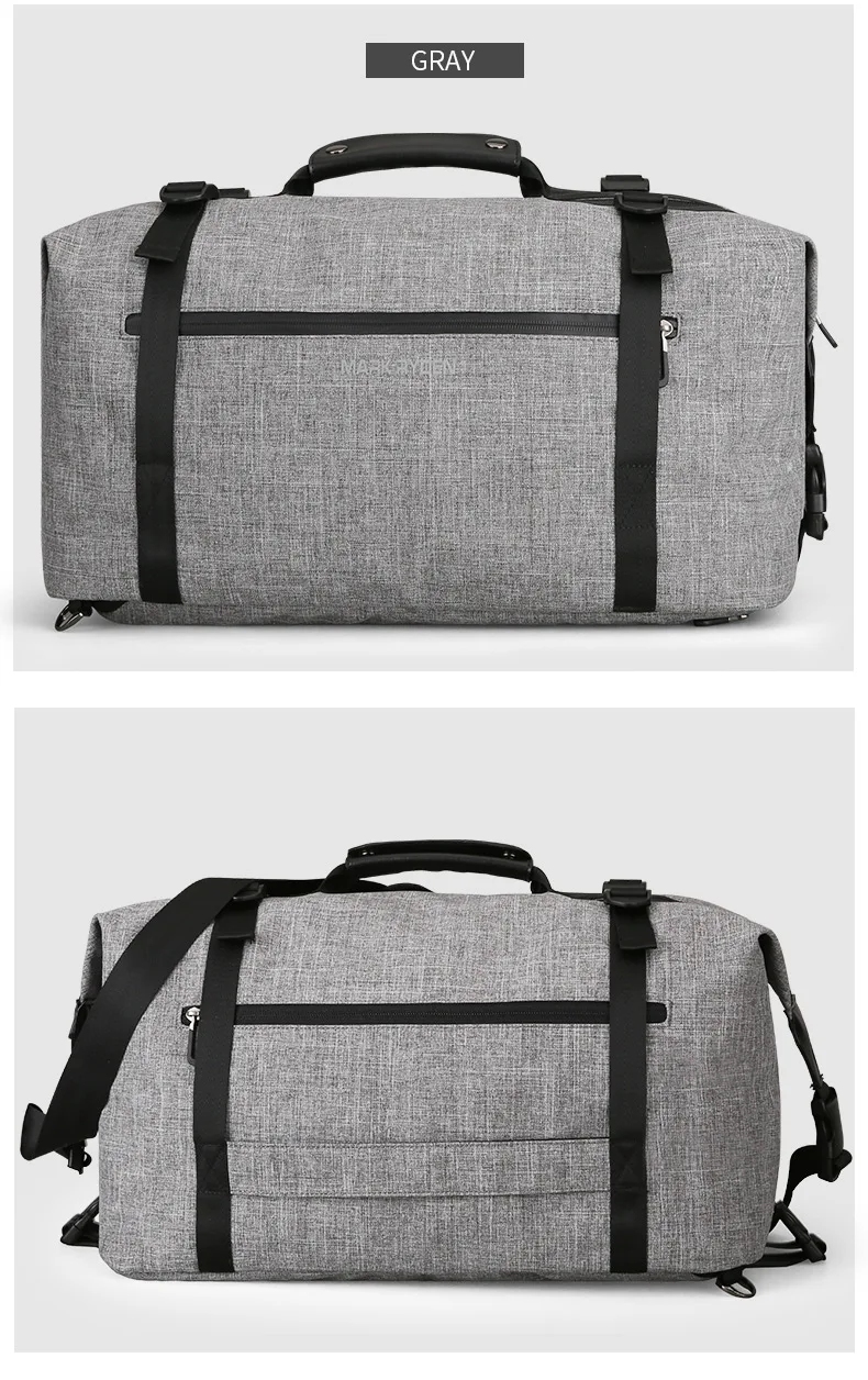 High Capacity Fashion Men's Travel Bag - Black,Grey